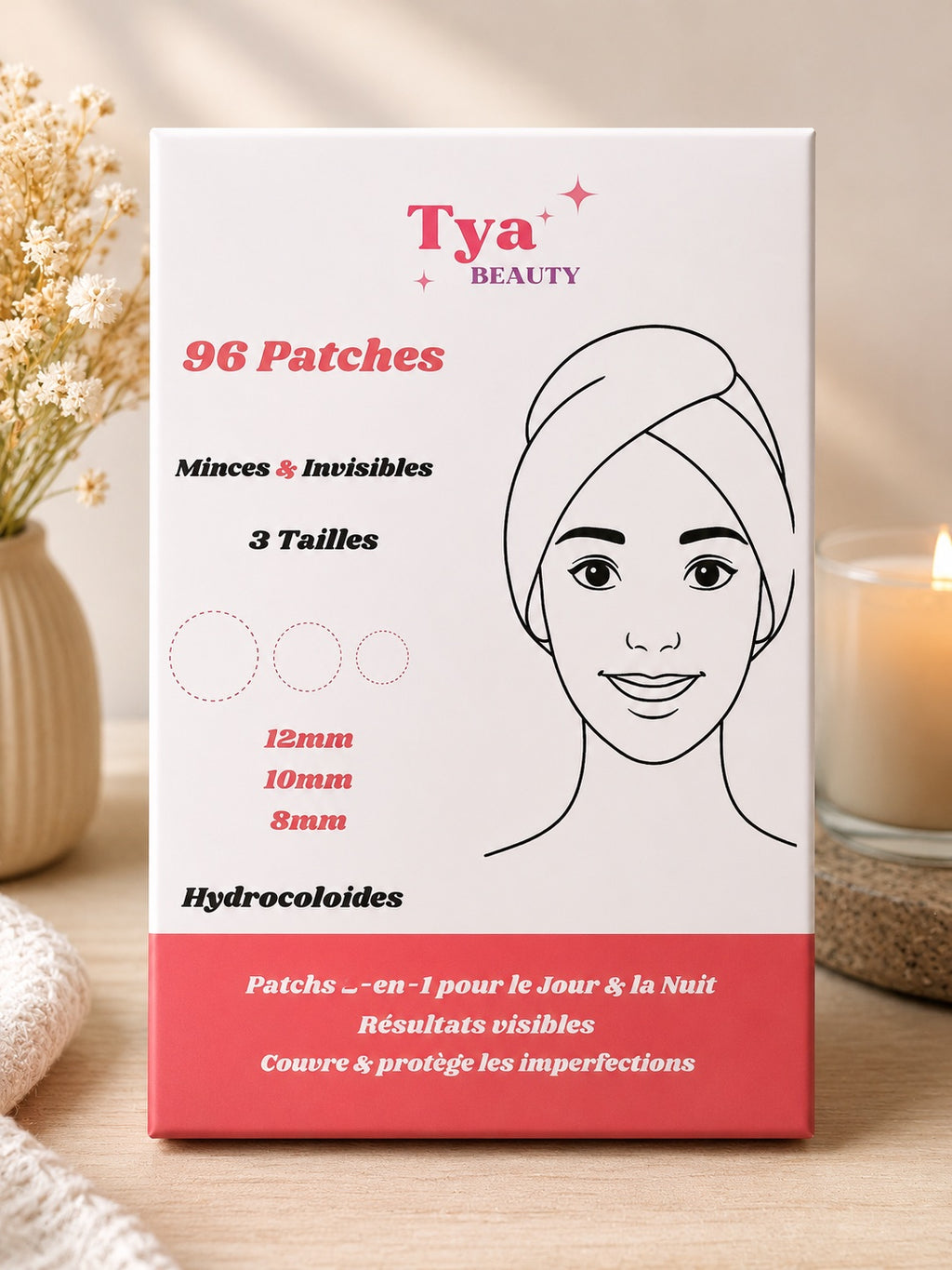 Patch Anti-Acné Transparent Tya Beauty — 96 Patchs Invisibles